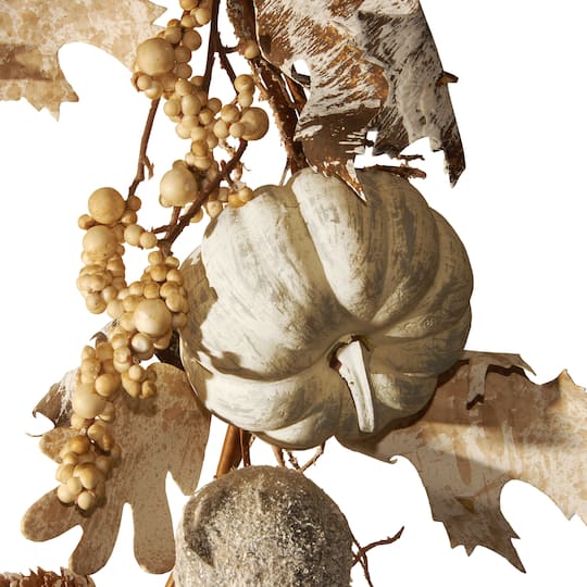 6ft. White Pumpkin and Pinecone Garland
